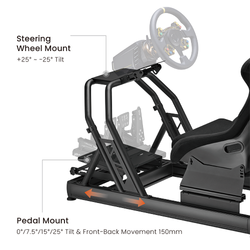 Aluminum Racing Simulator Cockpit - LRS08-BS02-KP01