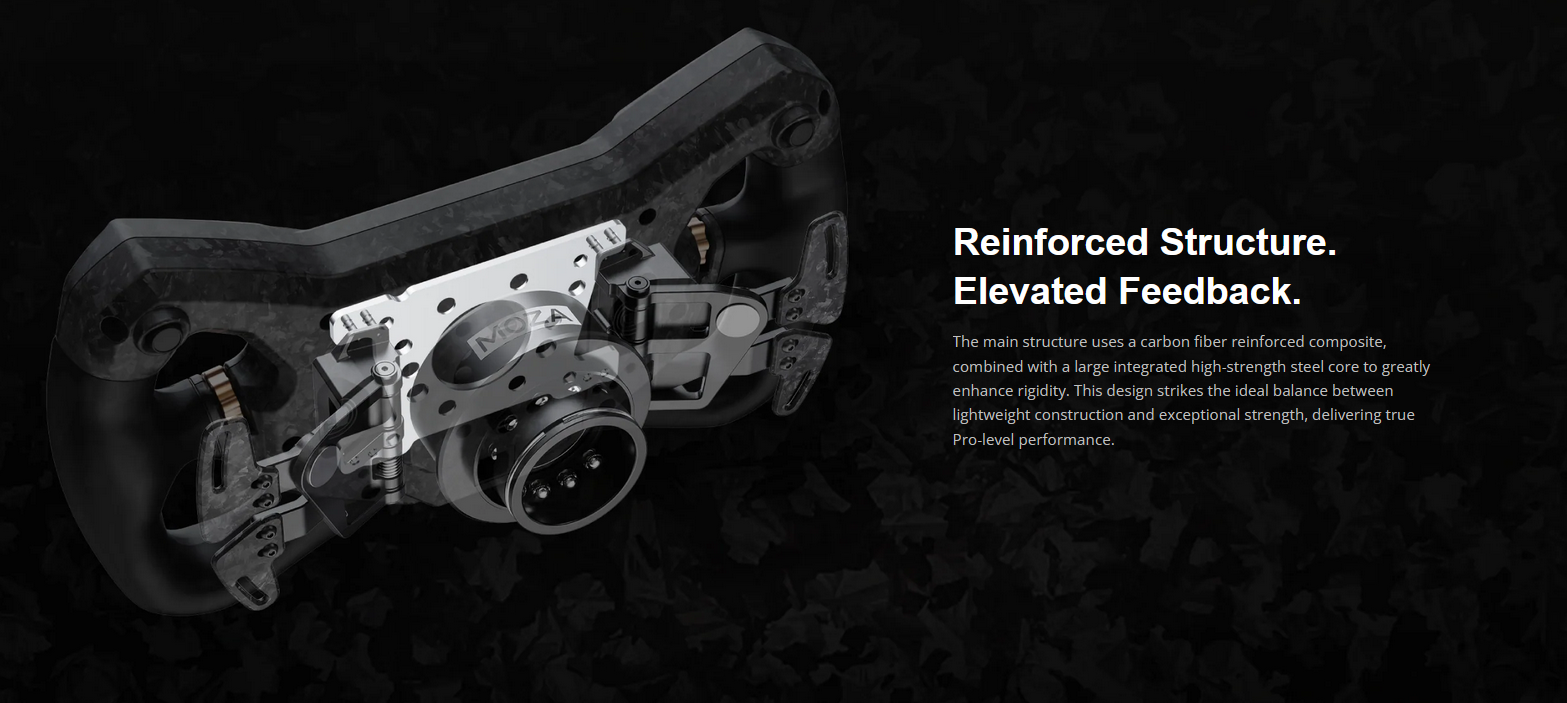 Cutaway view of a carbon‑fiber reinforced mechanical assembly with a metal core on a dark background (informational product hero).